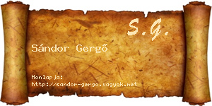 Sándor Gergő névjegykártya