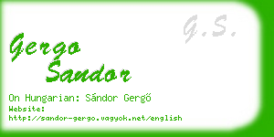 gergo sandor business card